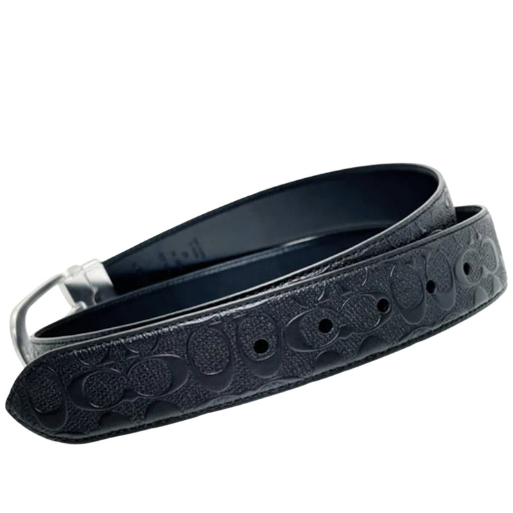 Back View of Coach Classic Buckle Cut To Size Reversible Belt 38 Mm in Black CF271