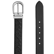Dual Sides of Coach Classic Buckle Cut To Size Reversible Belt 38 Mm in Black CF271