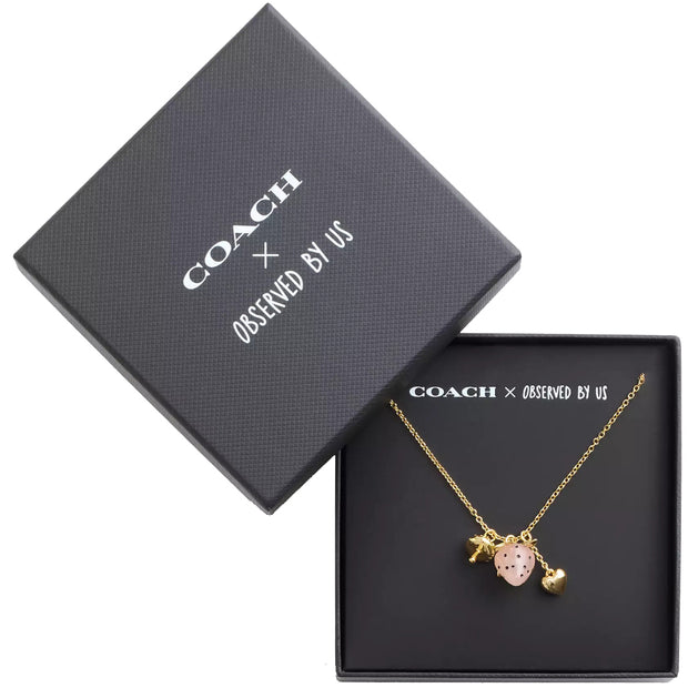 Buy Coach X Observed By Us Strawberry Charm Pendant Necklace in Gold/ Multi CV262 Online in Singapore | PinkOrchard.com