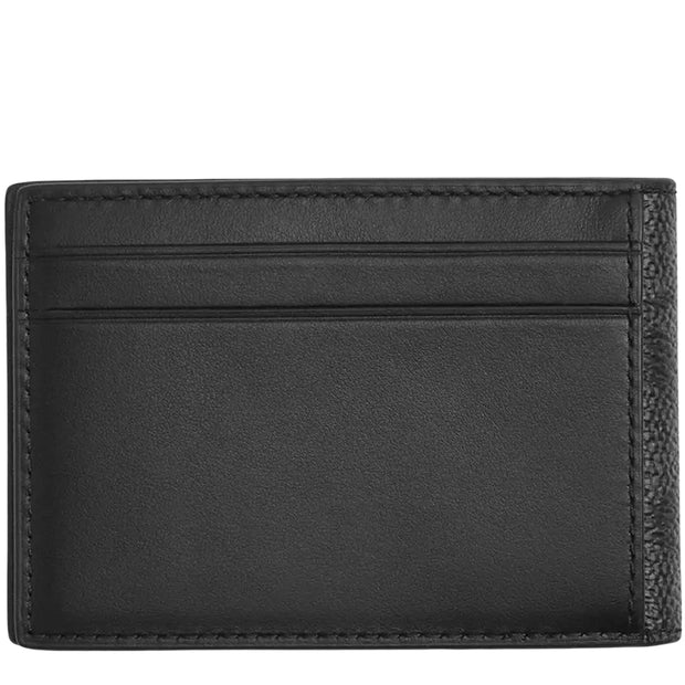 Coach Compact Billfold Wallet In Signature Canvas - Charcoal/ Black CW368