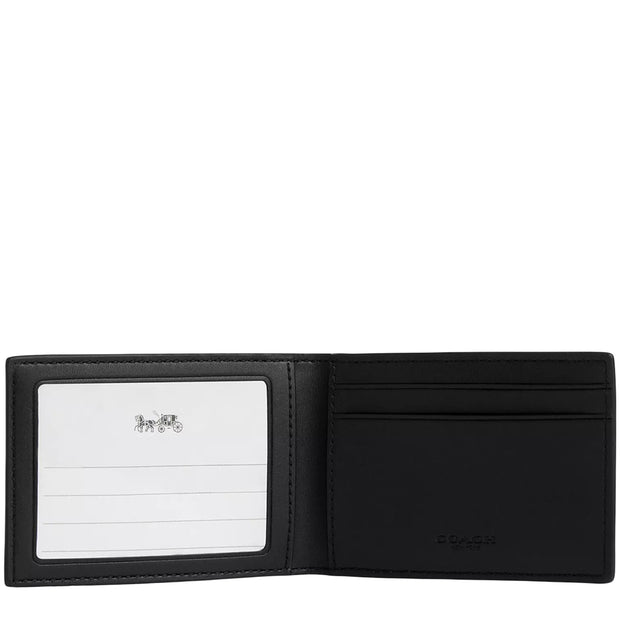 Interior View of Coach Compact Billfold Wallet In Signature Canvas - Walnut/ Black CW368