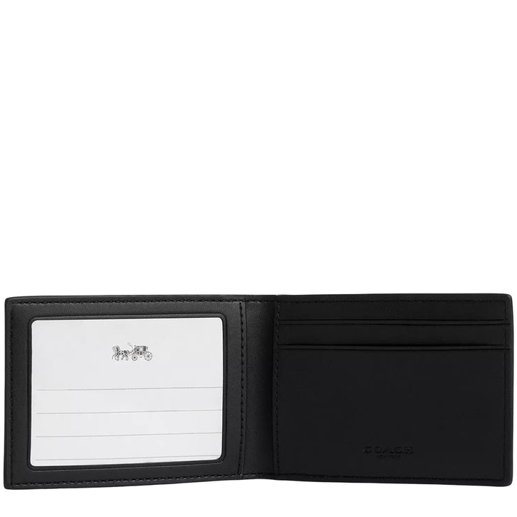 Interior View of Coach Compact Billfold Wallet In Signature Canvas - Walnut/ Black CW368