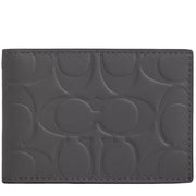 Front View of Coach Compact Billfold Wallet In Signature Leather - Charcoal CAK34