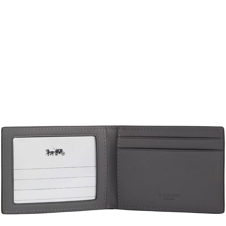 Interior View of Coach Compact Billfold Wallet In Signature Leather - Charcoal CAK34