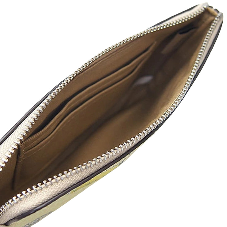 Interior View of Coach Corner Zip Wristlet with Lemon Print - Garden Glade Multi CBB80