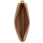 Interior View of Coach Corner Zip Wristlet With Plaid Print - Bright Maize Multi CBP18