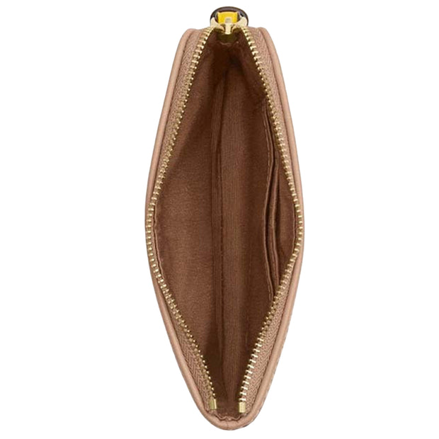 Interior View of Coach Corner Zip Wristlet With Plaid Print - Bright Maize Multi CBP18