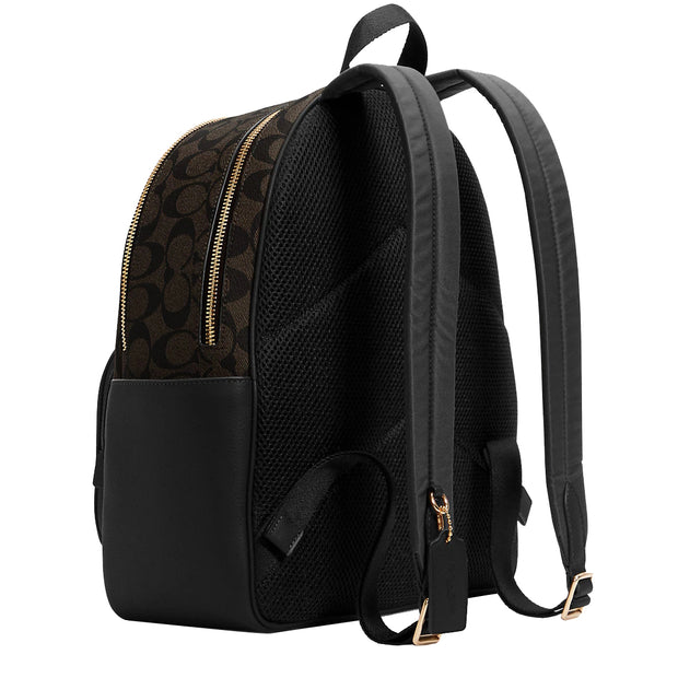 Coach Court Backpack Bag In Signature Canvas in Brown/ Black 5671