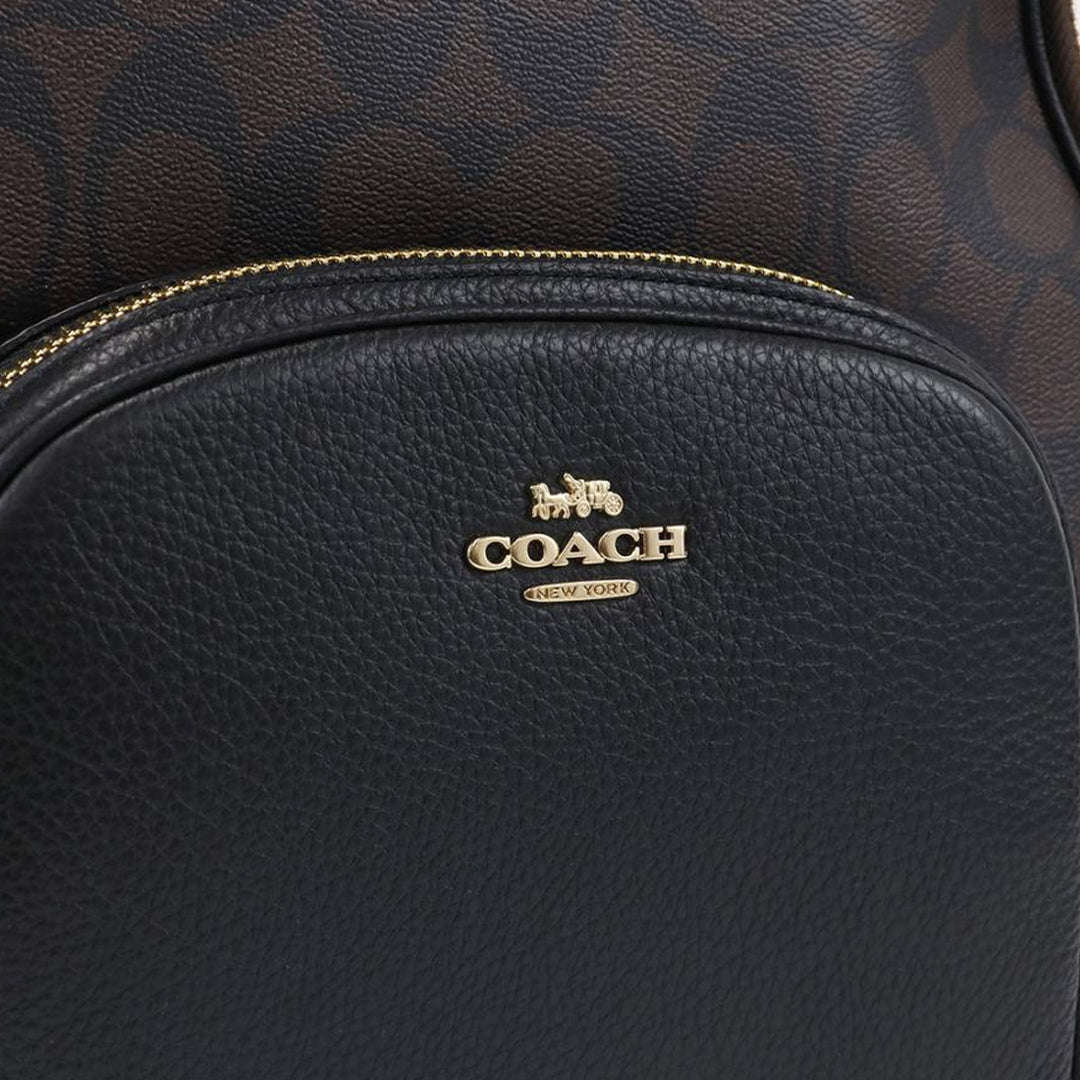 Coach Court Backpack Bag In Signature Canvas in Brown/ Black 5671 PinkOrchard.com Coach Court Backpack Bag In Signature Canvas in Brown/ Black 5671 PinkOrchard.com