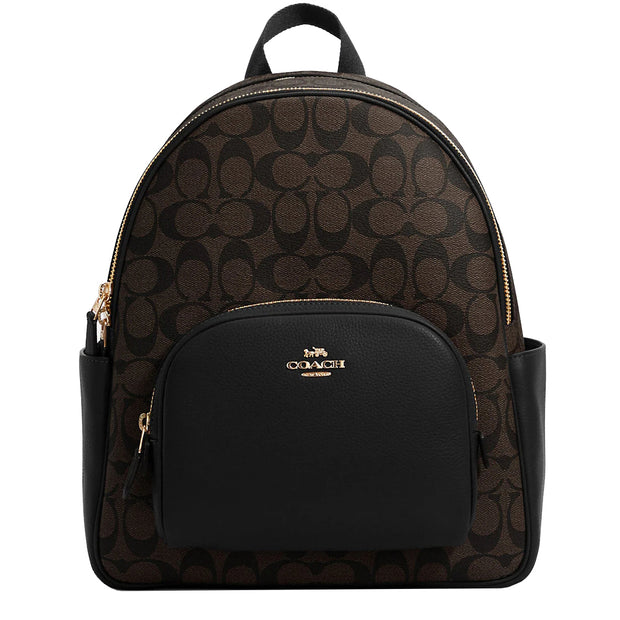 Coach Court Backpack Bag In Signature Canvas in Brown/ Black 5671