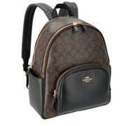 Coach Court Backpack Bag In Signature Canvas in Brown/ Black 5671