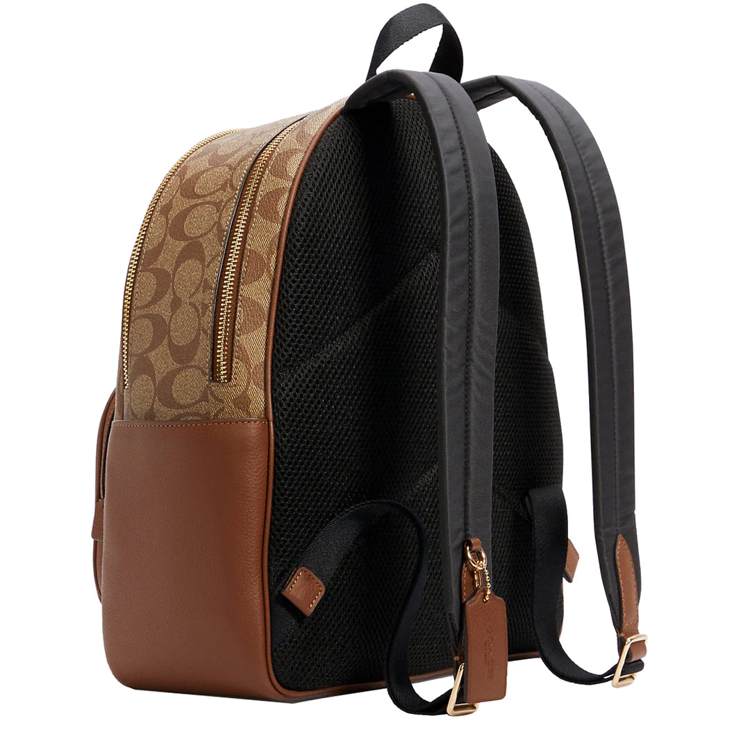 Coach Court Backpack Bag In Signature Canvas in Khaki/ Saddle 2 5671 –  PinkOrchard.com