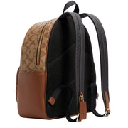 Coach Court Backpack Bag In Signature Canvas in Khaki/ Saddle 2 5671