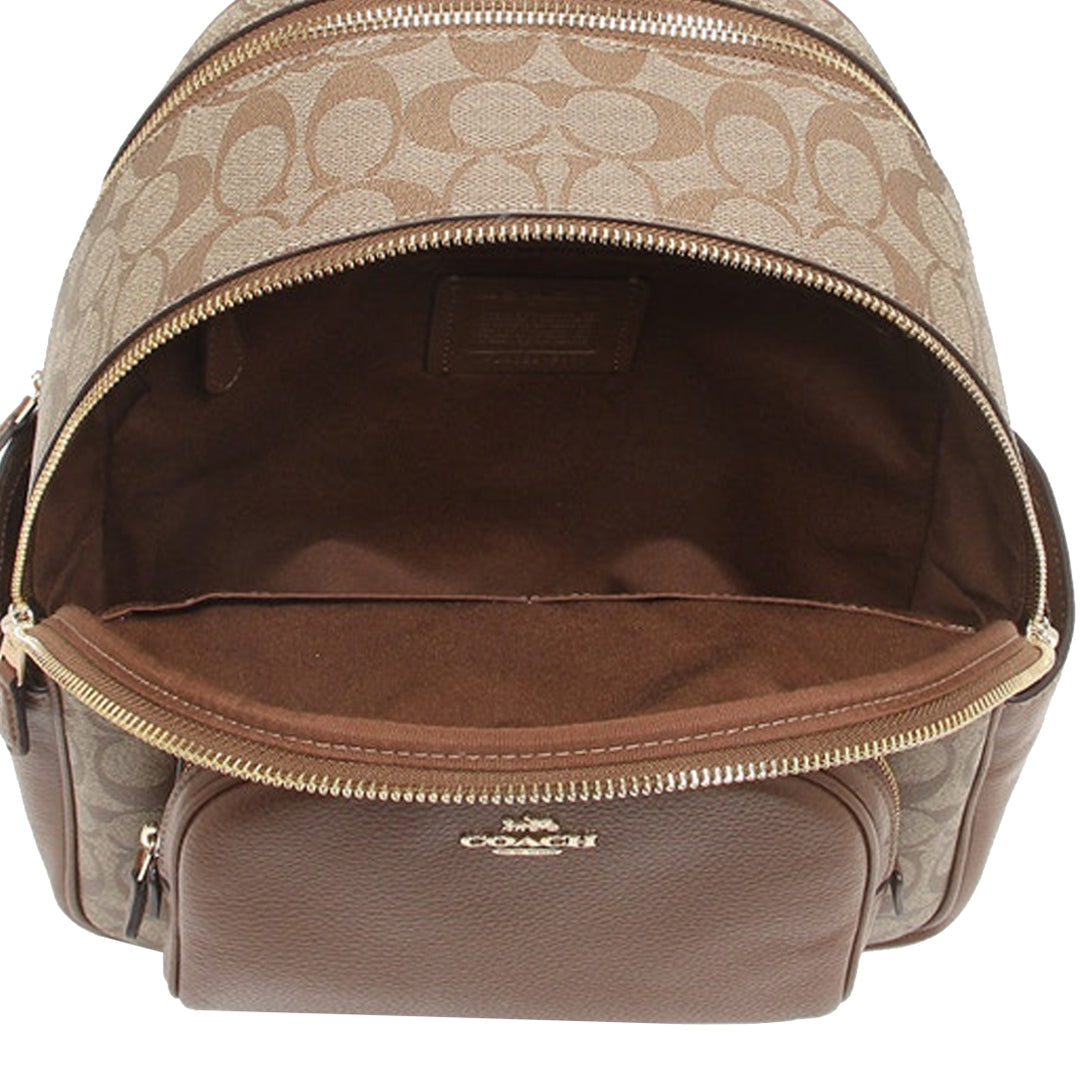 coach backpack khaki Coach Court Backpack Bag In Signature Canvas in Khaki/ Saddle 2 5671 –  PinkOrchard.com