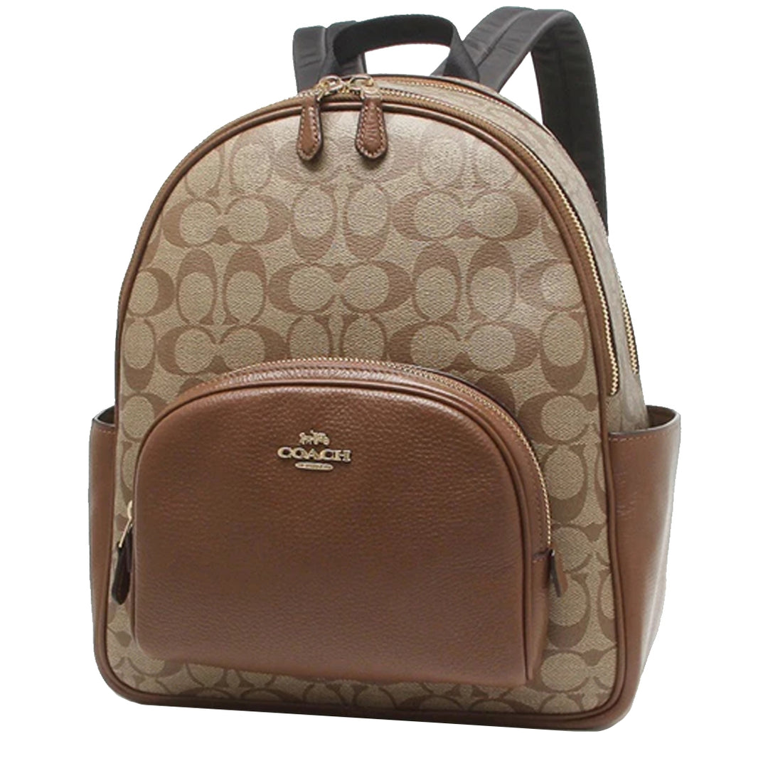 Coach Court Backpack Bag In Signature Canvas in Khaki/ Saddle 2 5671 –