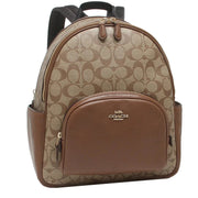 Coach Court Backpack Bag In Signature Canvas in Khaki/ Saddle 2 5671