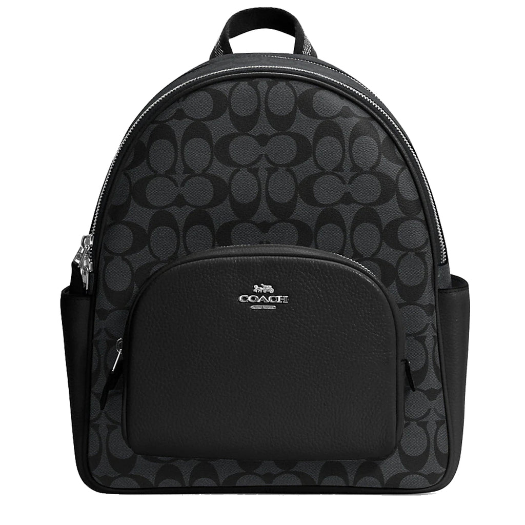Coach Court Backpack Bag In Signature Canvas in Graphite Coach Court Backpack Bag In Signature Canvas in Graphite