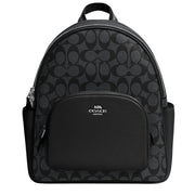 Coach Court Backpack Bag In Signature Canvas in Graphite/ Black 5671