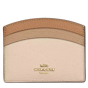 Front View of Coach Curve Card Case - Ivory Multi CU137
