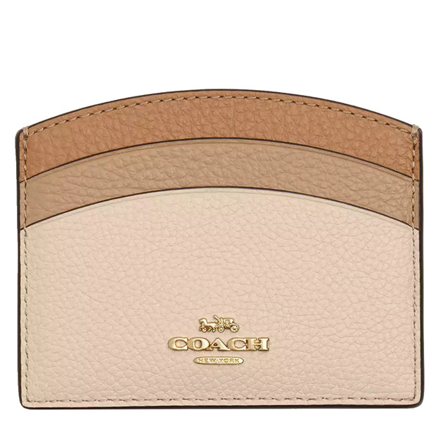 Front View of Coach Curve Card Case - Ivory Multi CU137