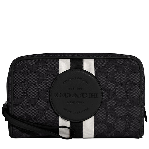 Buy Coach Dempsey Boxy Cosmetic Case Bag 20 In Signature Jacquard With Stripe And Coach Patch In Black Smoke Black Multi C9119 Online in Singapore | PinkOrchard.com