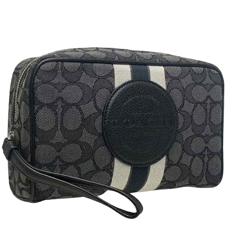 Buy Coach Dempsey Boxy Cosmetic Case Bag 20 In Signature Jacquard With Stripe And Coach Patch In Black Smoke Black Multi C9119 Online in Singapore | PinkOrchard.com