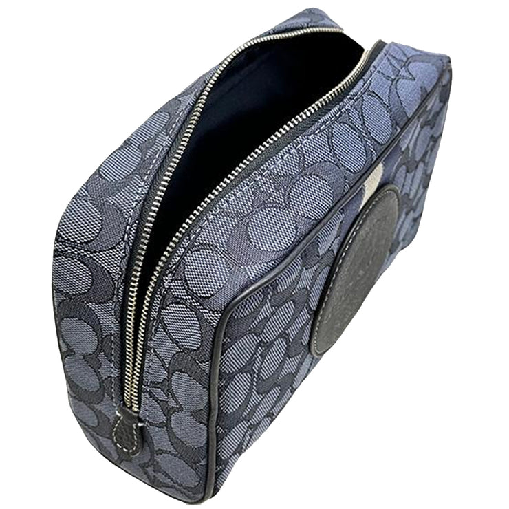 Buy Coach Dempsey Boxy Cosmetic Case Bag 20 In Signature Jacquard With Stripe And Coach Patch In Denim/Midnight Navy Multi C9119 Online in Singapore | PinkOrchard.com