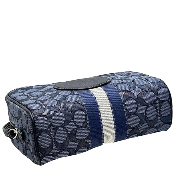 Buy Coach Dempsey Boxy Cosmetic Case Bag 20 In Signature Jacquard With Stripe And Coach Patch In Denim/Midnight Navy Multi C9119 Online in Singapore | PinkOrchard.com