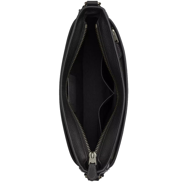 Interior View of Coach District Crossbody Bag In Signature Canvas  in Charcoal/ Black CV761