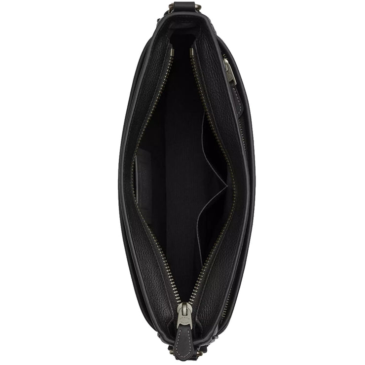Interior View of Coach District Crossbody Bag In Signature Canvas  in Charcoal/ Black CV761