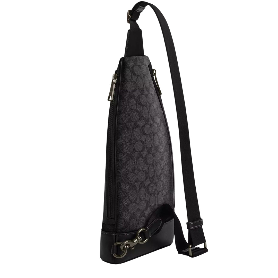 Coach Dominic Sling Pack Bag In Signature Canvas - Charcoal/ Black