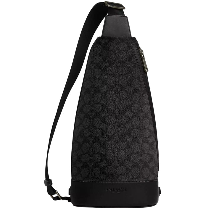 Coach Dominic Sling Pack Bag In Signature Canvas - Charcoal/ Black CY8 ...