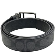 Buy Coach Double Bar Buckle Cut To Size Reversible Belt, 38 Mm in Charcoal/ Black CQ006 Online in Singapore | PinkOrchard.com