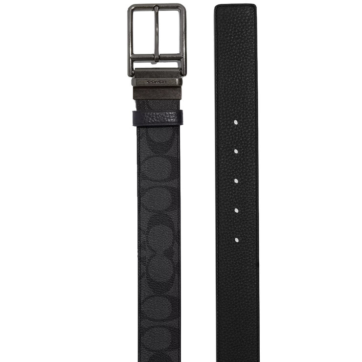 Buy Coach Double Bar Buckle Cut To Size Reversible Belt, 38 Mm in Charcoal/ Black CQ006 Online in Singapore | PinkOrchard.com