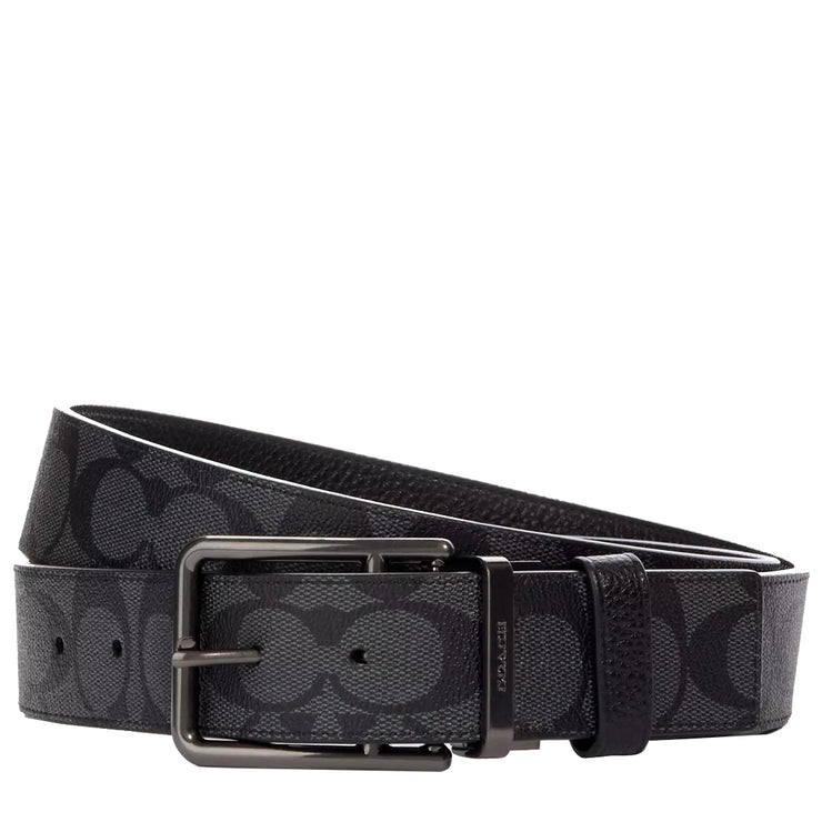 Buy Coach Double Bar Buckle Cut To Size Reversible Belt, 38 Mm in Charcoal/ Black CQ006 Online in Singapore | PinkOrchard.com