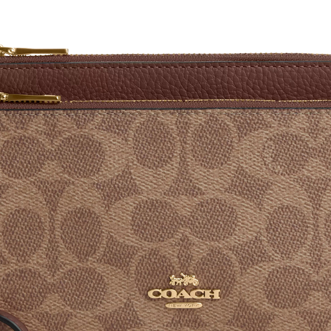 Coach Double Zip Wallet In Signature Canvas CX161 | Designer Bags