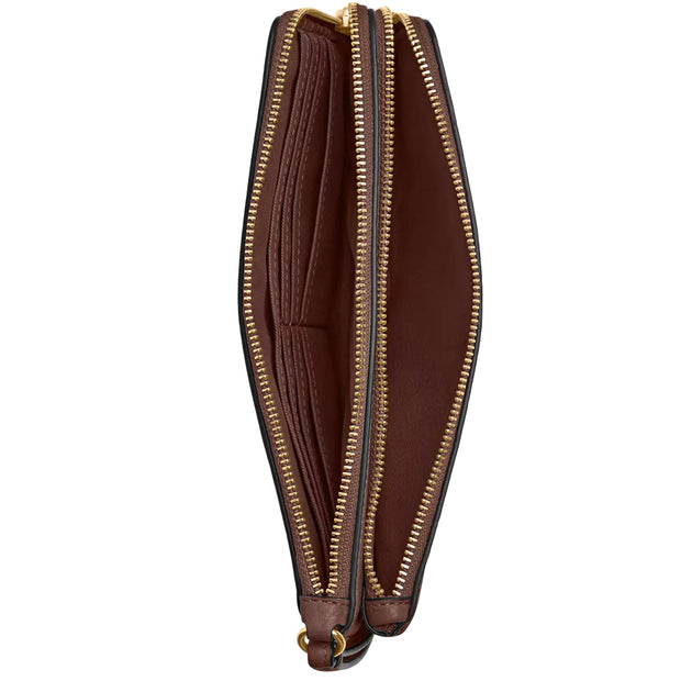 Interior View of Coach Double Zip Wallet In Signature Canvas - Tan/ Brown CX161