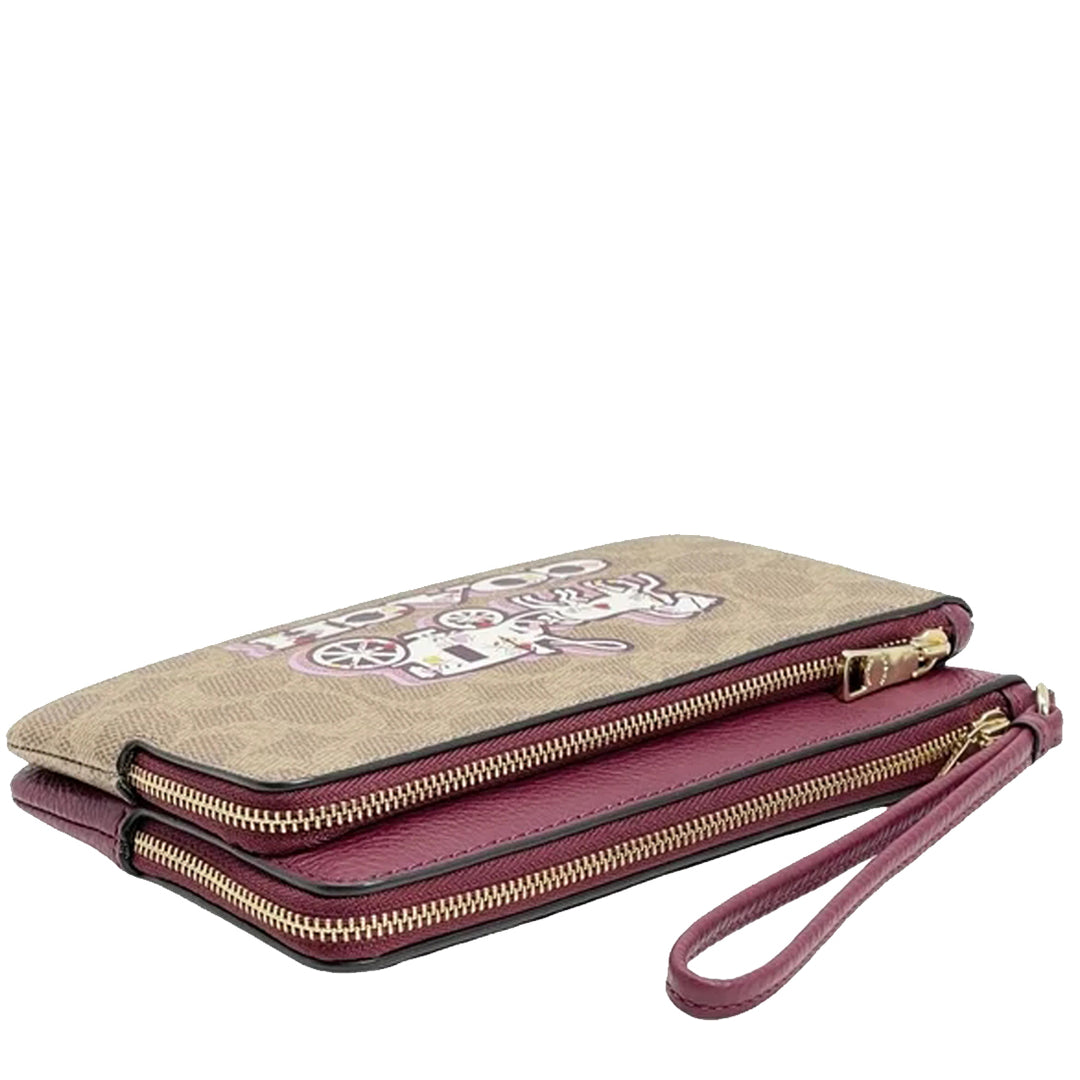 ショルダーバッグ・ポシェット COACH Double Zip Wallet With Horse And Carriage Print CX590 Buy Coach Double Zip Wallet In Signature Canvas With Horse