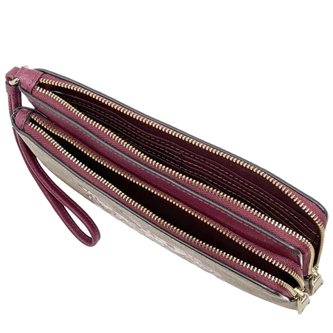 Buy Coach Double Zip Wallet In Signature Canvas With Horse