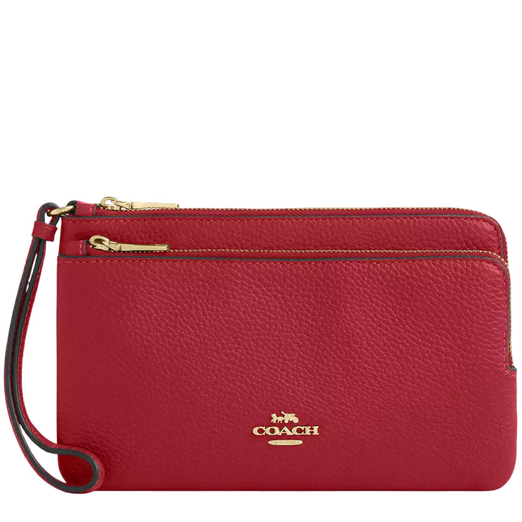 Coach Double Zip Wallet - True Red CU919 | Designer Bags Sale Online ...