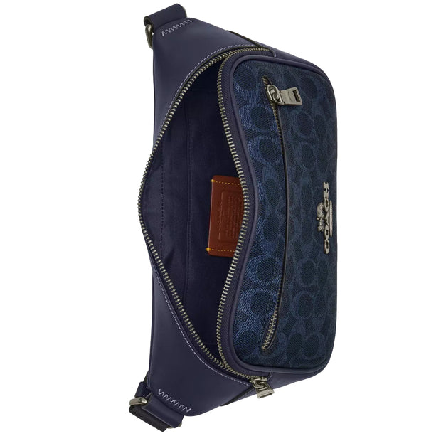 Interior View of Coach Elias Belt Bag In Signature Canvas - Denim/ Midnight Navy CZ400