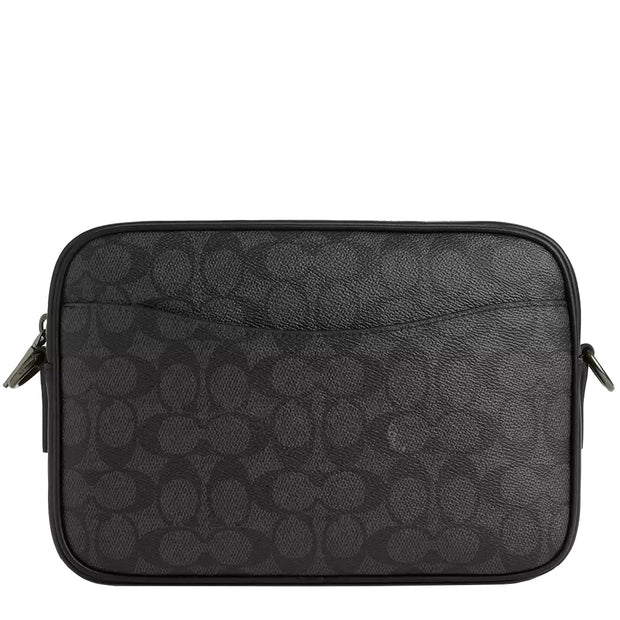 Back View of Coach Elias Crossbody Bag In Signature Canvas - Charcoal/ Black CZ401