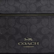 Closeup of Coach Elias Crossbody Bag In Signature Canvas - Charcoal/ Black CZ401
