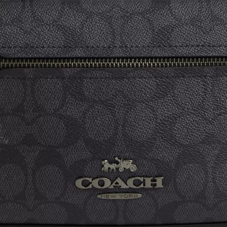 Closeup of Coach Elias Crossbody Bag In Signature Canvas - Charcoal/ Black CZ401