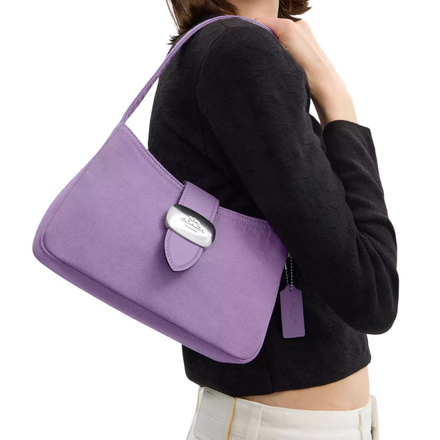 Model Wearing Coach Eliza Shoulder Bag - Iris CBR14