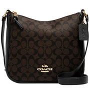 Coach Ellie File Bag In Signature Canvas in Brown/ Black C1649