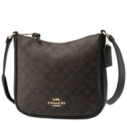 Coach Ellie File Bag In Signature Canvas in Brown/ Black C1649