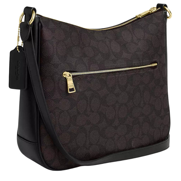 Back View of Coach Ellie File Bag In Signature Canvas - Walnut/Black CZ177