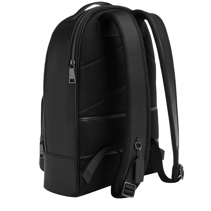 Back view of Coach Ethan Backpack Bag In Signature Canvas - Charcoal/ Black CY832