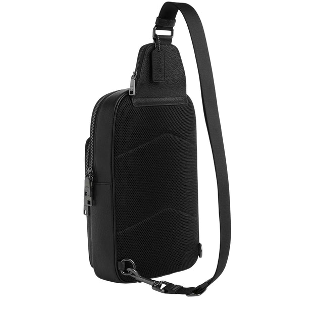 Back View of Coach Ethan Pack Bag In Blocked Signature Canvas Bag - Tan/ Charcoal/ Black CZ394